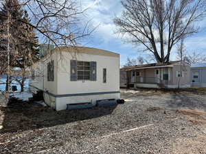 View of home's exterior with covered porch