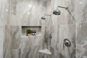 Interior details with a tile shower