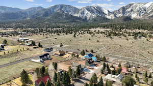 Bird's eye view with a mountain view