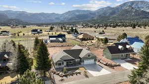 Birds eye view of property featuring a mountain view