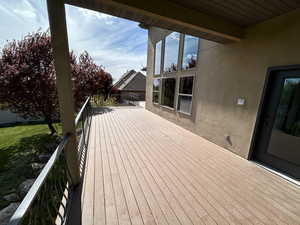 View of wooden deck