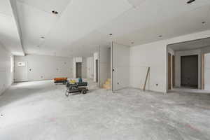 Basement featuring stairway