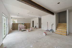 Below grade area with stairs