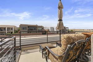 Balcony featuring a residential view