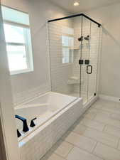 Separate large tub and shower