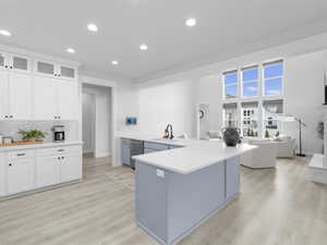 Beautiful open kitchen with contrasting cabinetry