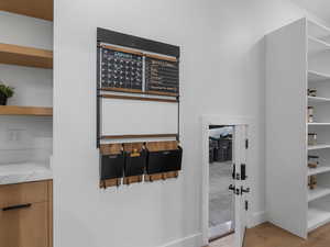 Grocery pass through door from garage into pantry