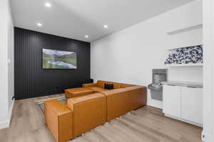 Outdoor living space with Family room, kitchen, bathroom and laundry