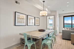 Dining space in great room