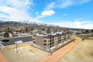 Bird's eye view with a mountain view