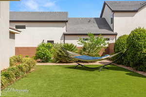 View of yard with fence