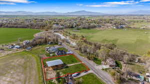 Bird's eye view with a mountain view and a rural view