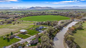 Bird's eye view featuring a mountain view and a rural view
