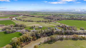 Drone / aerial view with a rural view and a mountain view