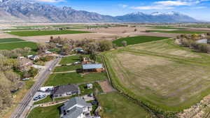 Bird's eye view with a rural view and a mountain view