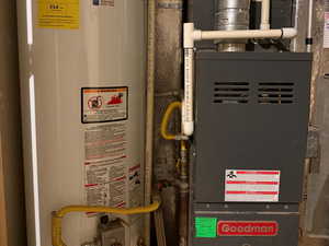 Utilities with heating unit and water heater