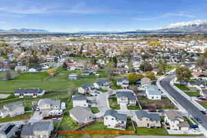 Aerial view featuring a north residential view and a mountain view