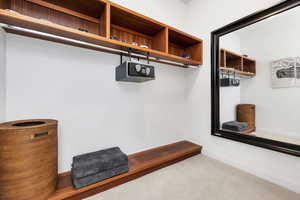 Mudroom with carpet