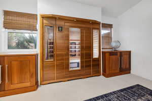 Interior space featuring carpet flooring