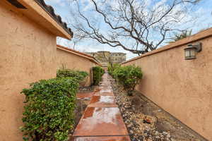 View of yard with fence