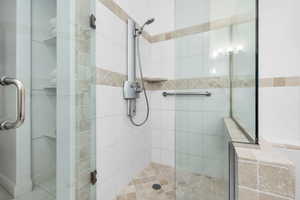 Bathroom with a shower stall
