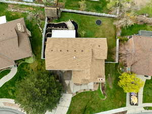 Birds eye view of property