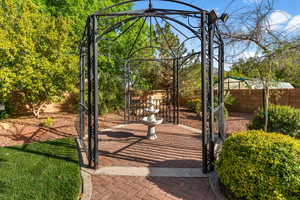 Exterior space with a fenced backyard