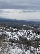 Aerial view with a mountain view