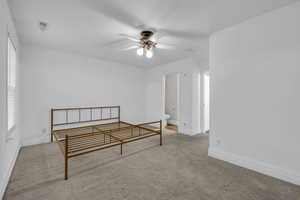 Primary bedroom with private bathroom and closet