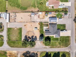 Overhead aerial view of property