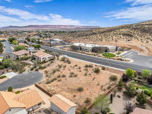 Aerial view featuring a residential view and a mountain view