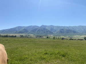 Mountain view with rural landscape