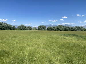 Mountain view with rural landscape