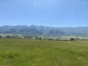View of mountain background with rural landscape
