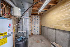 Utility room featuring gas water heater