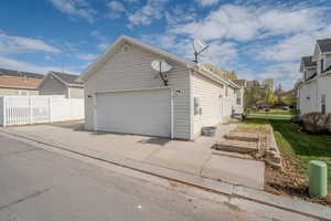 Garage with fence