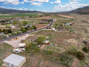 Bird's eye view featuring a rural view and a mountain view