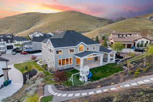 Aerial view with a mountain view and a residential view