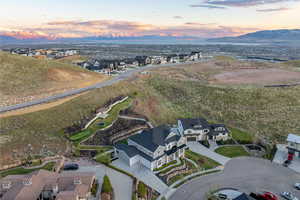 Aerial view with a residential view and a mountain view