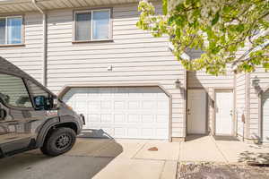 Garage with driveway