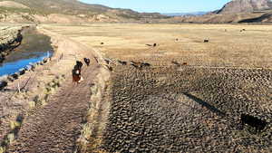 Mountain view with rural landscape
