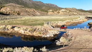Water view featuring mountains