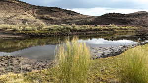 Water view with a mountainous background