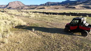 View of mountain background with rural landscape