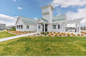 View of building exterior with fence
