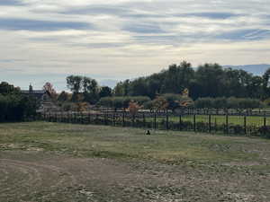 View of yard with fence