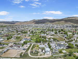Bird's eye view with a mountain view and a residential view