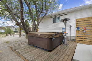 Deck with a hot tub