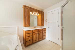 Primary bathroom with shower and separate tub
