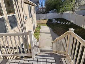 Exterior space with a fenced backyard